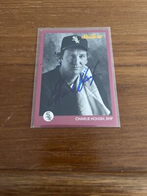 Charlie Hough autographed baseball card (Chicago White Sox) 1991 Leaf Studio #35