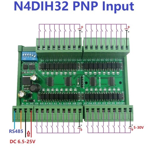 2xDC 12V 24V 32ch PNP NPN Input RS485 Modbus RTU PLC IO Switch Digital Collector - Picture 4 of 15