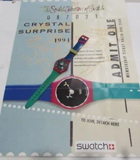 Vintage SWATCH Watch "Crystal Surprise" GZ129 1994 Alessandro Mendini w Papers