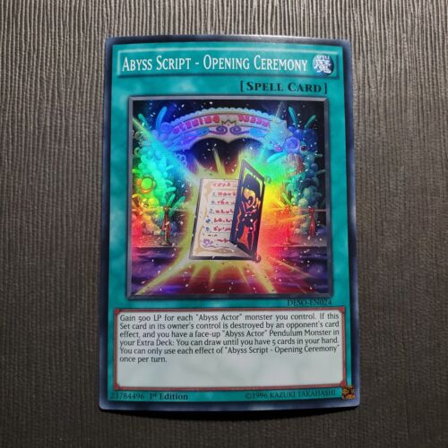 Abyss Script - Opening Ceremony DESO-EN024 Super Rare 1st Edition LP Yugioh - Picture 1 of 1