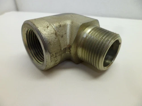 PARKER HYDRAULIC STREET L  FITTING 1" NPT MALE x 1" NPT FEMALE STEEL N.O.S.  