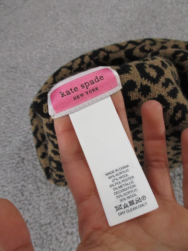 Gorro Kate Spade estampado de leopardo con lazo Foto 3 de 3