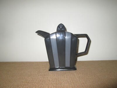 DAMMANN FRERES Small Black & Gray Porcelain Art Deco Style Teapot