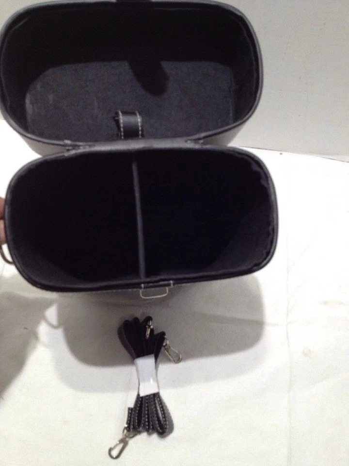 Caja de vino Milano de 2 botellas de cuero sintético negro verdadero Foto 2 de 3