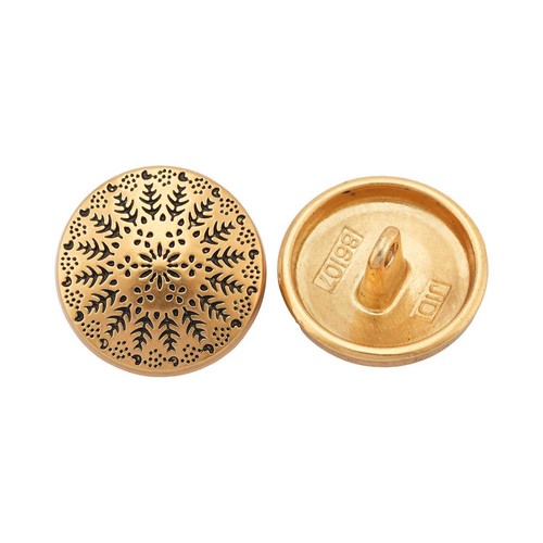 5pcs Snowflake Embossed Metal Buttons Vintage for Clothing Crafts Sewing 18/23mm - Picture 3 of 11