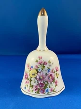 Porcelain Wildflower Rose Floral Dinner Bell