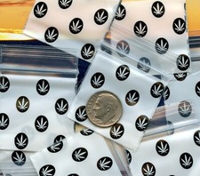 100 Apple Baggies 3 mil B/W Leaves 1.5 x 1.5" zip bags 1515 reclosable plastic