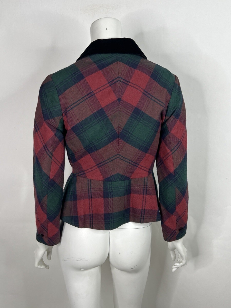 Vtg VIVIENNE WESTWOOD X 3 SUISSES RED GREEN C.AW1996 TARTAN WOOL
