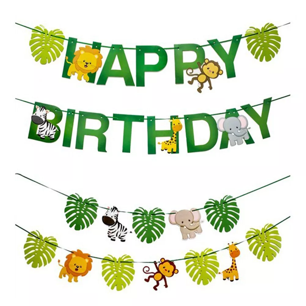 Jungle Theme Birthday Banner Jungle Party Decorations 