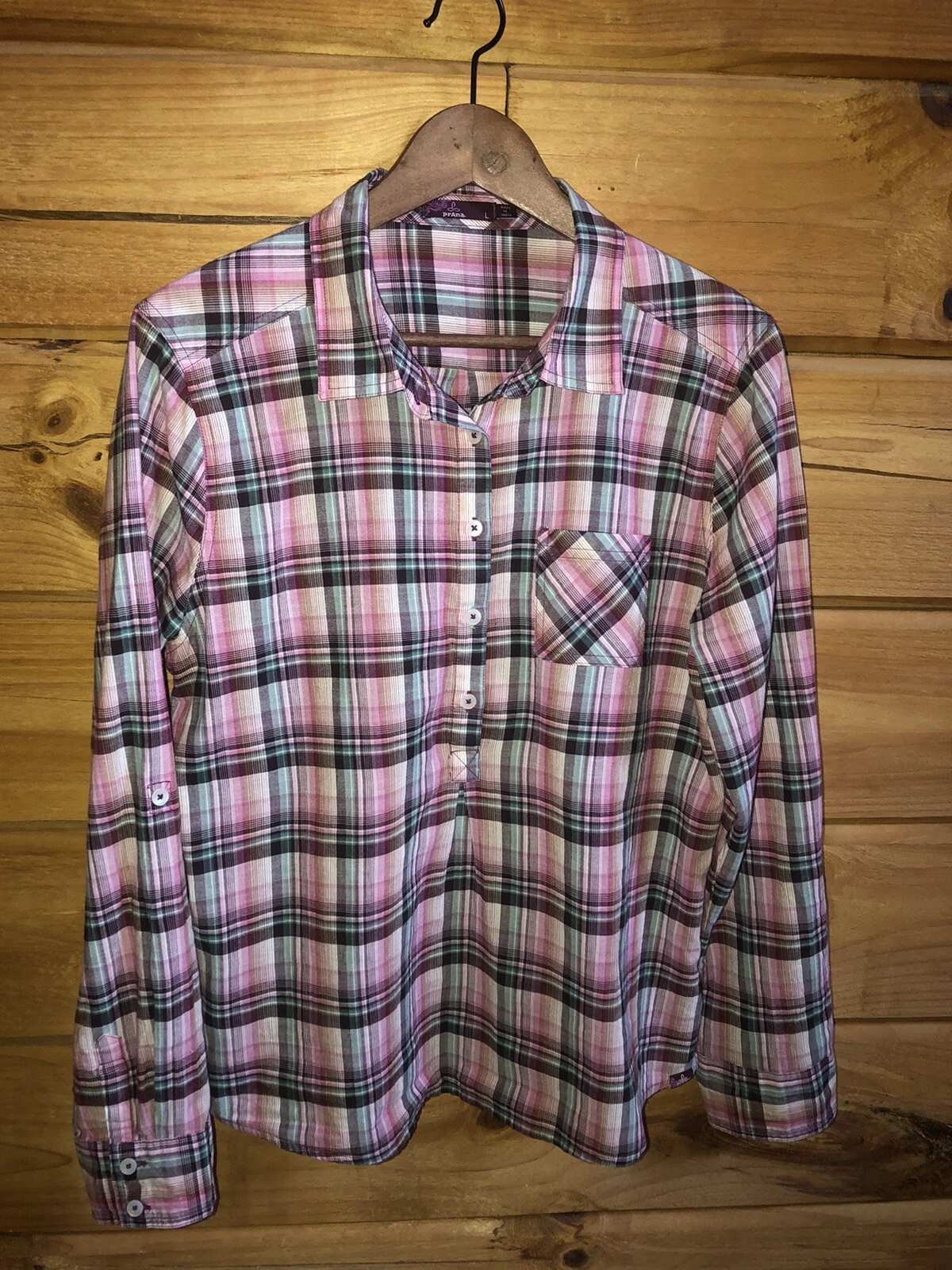 prana gina popover roll tab sleeves organic cotton shirt