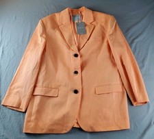 Everlane The Oversized Tencel Cotton Blend Single Breasted Blazer Oramge 14