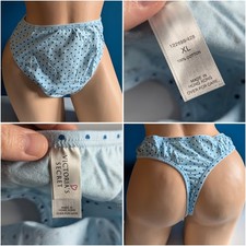 1990s Vintage Victoria s Secret 100 Cotton Thong Panties XL Polka Dot 1999/Y2K