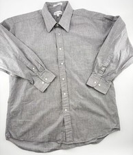 Vintage Christian Dior Monsieur Men's Dress Shirt 17 32/33 Grey 100 Cotton