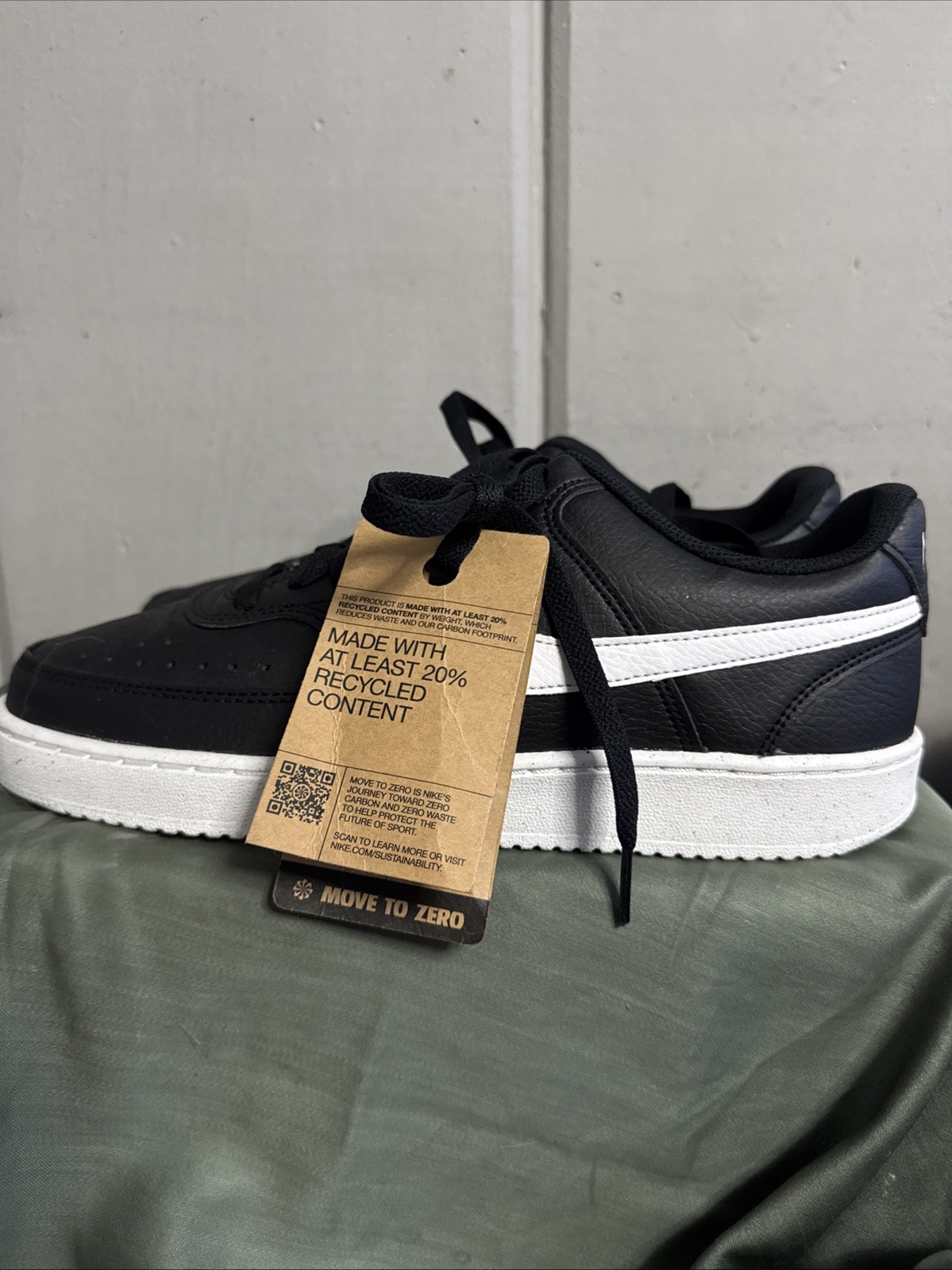 SAOLA Scarpe Nike Court Vision Lo NN uomo taglia 9 nero bianco DH2987 001 20% riciclate