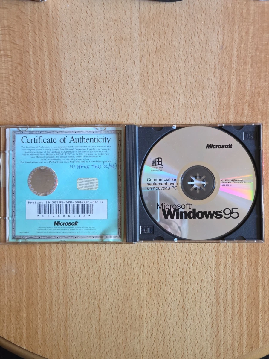 Licence Microsoft Windows 95 - Version Boîte - Neuve Sous Blister