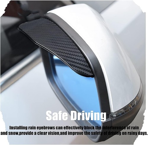 1 Pair Car Side Wing Mirror Rain Protector Cover Cap Smoke Guard Universal... - Picture 6 of 7