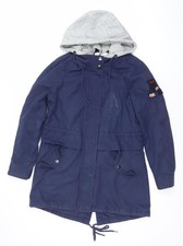 Semir Women&rsquo;s Blue Hooded Parka Jacket Size S Polyester Casual