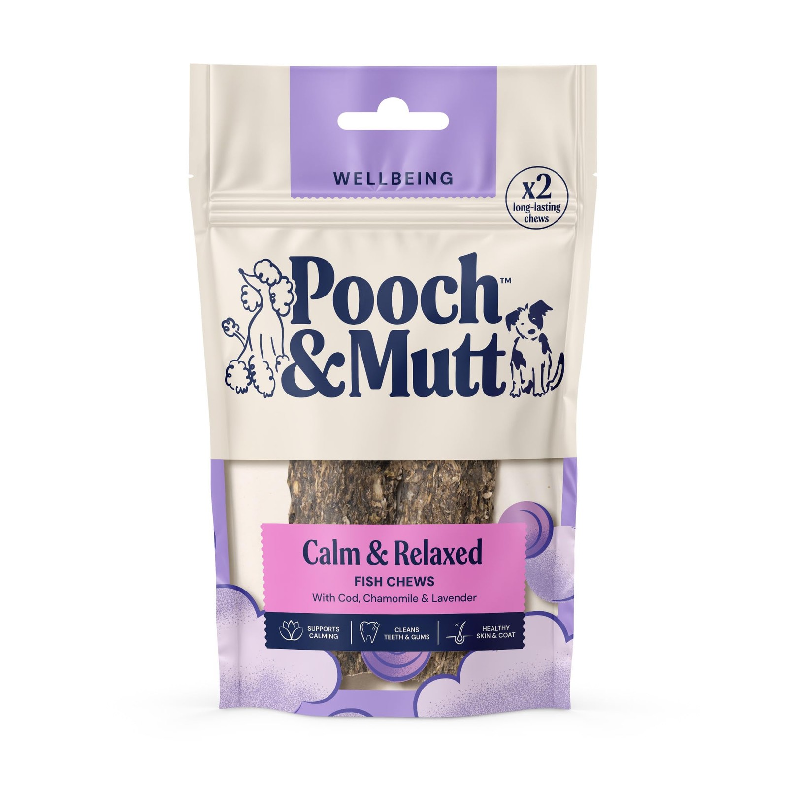 Pooch & Mutt - Calming Chew Treat, Long Lasting Fish Chews, 90g (2 chews) - Image 5