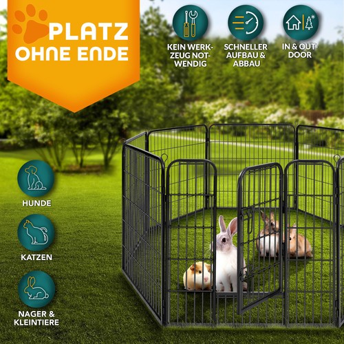 Welpenlaufstall Tierlaufstall Welpenauslauf Freigehege Hunde Laufstall 8 eckig - Bild 6 von 8
