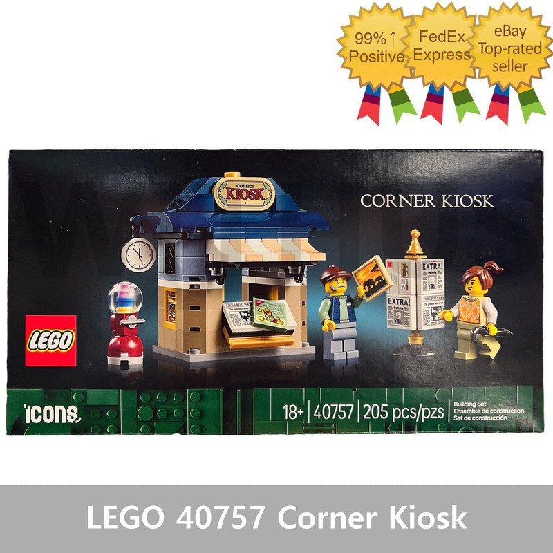 LEGO Icons 40757 Corner Kiosk Mini Shop 205pcs Display Set 2 Minifigures =