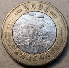 Malawi 10 kwacha 2006 bi-metallic coin
