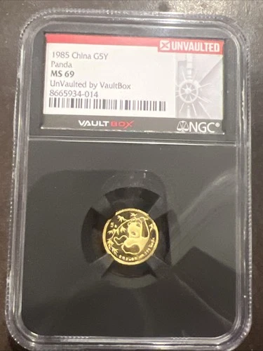 1985 1/20th  Gold MS69 China G5Y "PANDA" NGC UNVAULTED