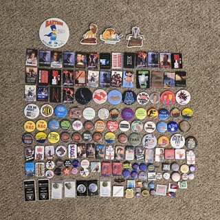 HUGE Lot Of 154 Vintage Pinback Buttons 80s 90s RARE Movies Promo Music..etc