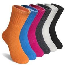 Kids Merino Wool Hiking Socks Boy Girls Winter Thick Boot 4-7 Years Solid Color
