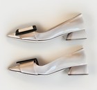 MIU MIU⚡Blush pink patent leather buckle point toe block heel pumps size 35/5US — photo 5