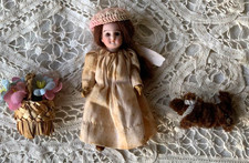 Rare French Antique Bisque Mignonette Doll Set – Accessories Inc – Early 20 Me