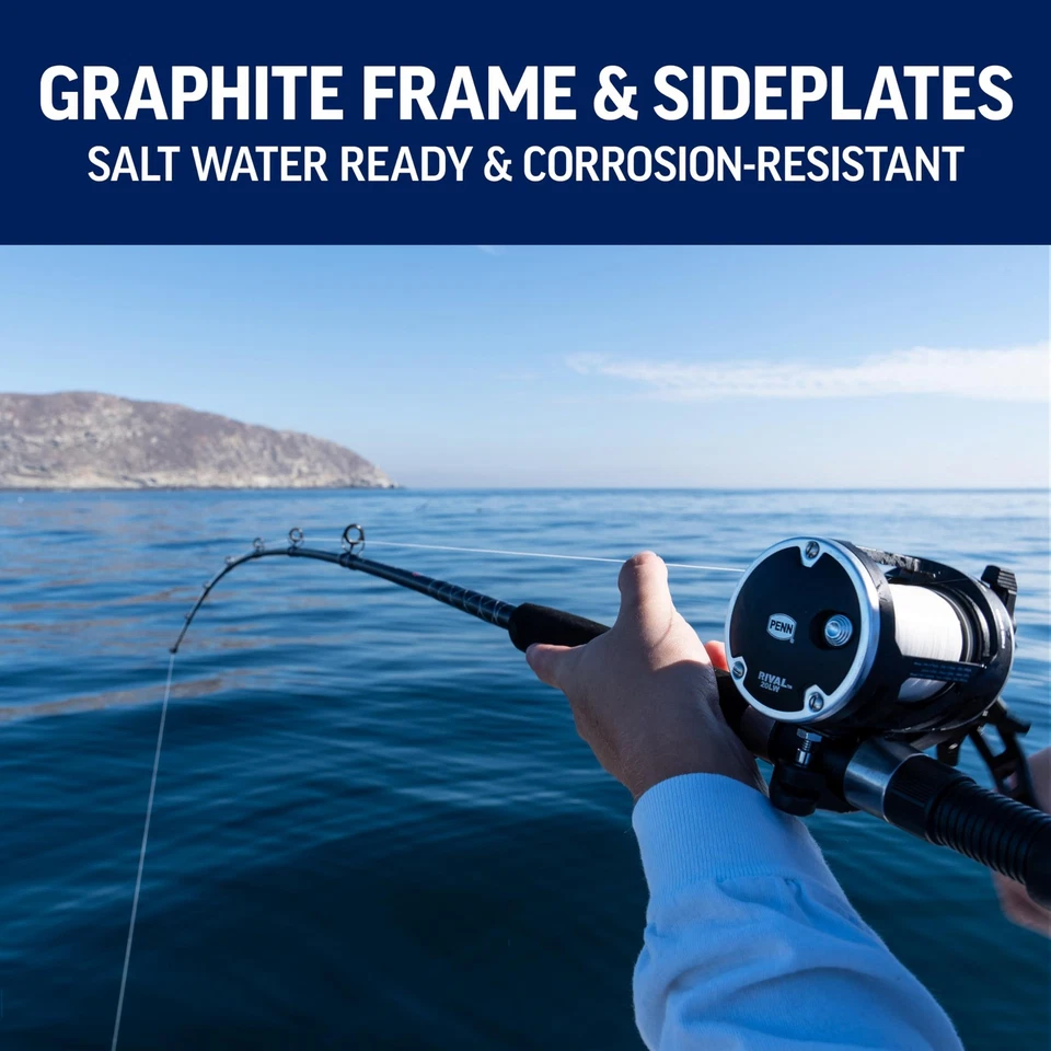 Penn Rival 66 Fishing Rod And Reel Combo Medium Heavy Durable Saltwater Gear - Image 3 of 4