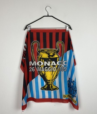 Vintage 1993 Champions League Finale Flagge AC Mailand vs Marseille Größe 89x67 cm