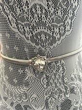 Vntge 1980s lion's head stretch metal belt gold serpentine snake belt 24-27"