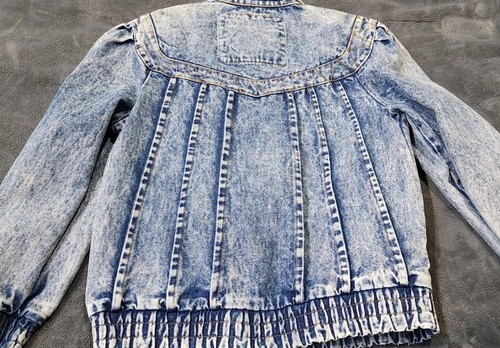 Vintage 80’s Hobo Grunge Pleated Gitano Denim Jacket Size S - Picture 2 of 9