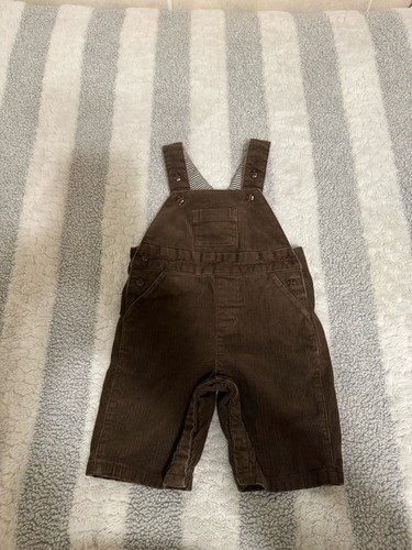 Janie & Jack Size 0-3 Months Solid Brown Corduroy Overalls - EUC