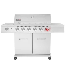 NEW⚡️6-Burner Stainless Steel Propane Gas Grill w/1-Sear Burner and 1-Side Burne