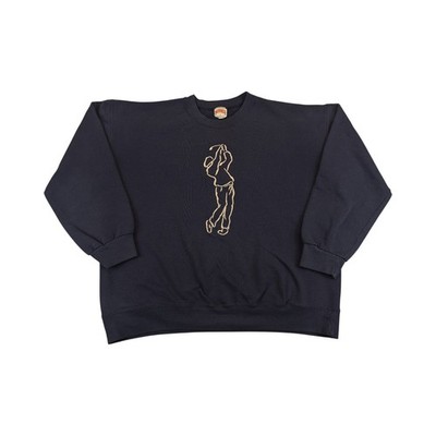 Vintage Nutmeg Mills Sweatshirt XL navy 50/50 Golf Spieler Silhouette 90er USA