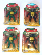 Set 4 Portachiavi Tartarughe Ninja Bootleg Vintage -errore di stampa sul retro