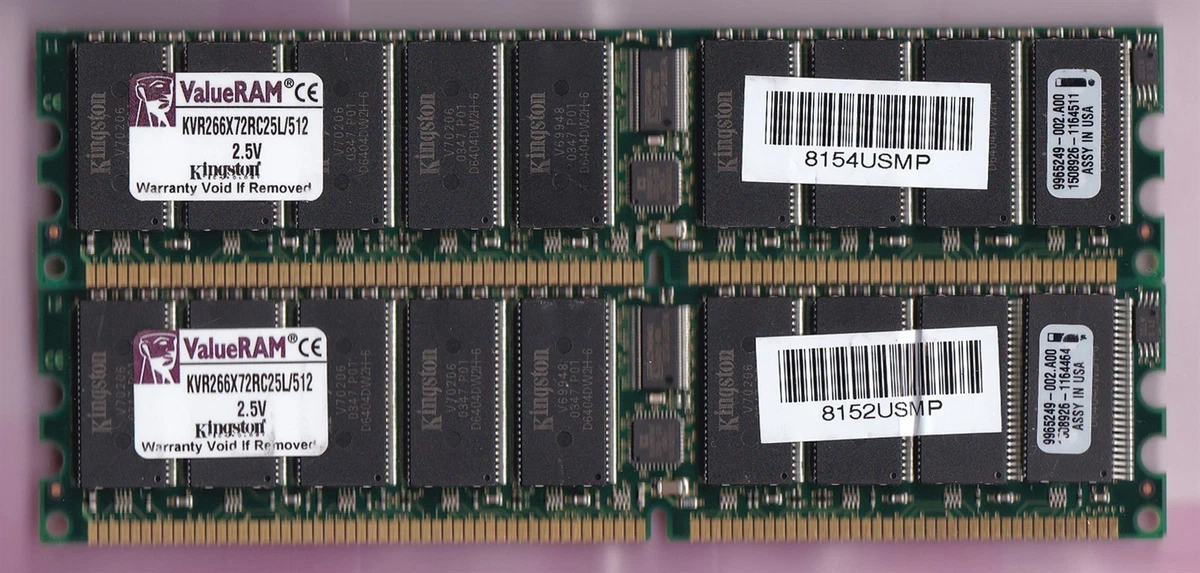Kingston DDR1 SDRAM Computer 512 MB Capacity per Module Memory