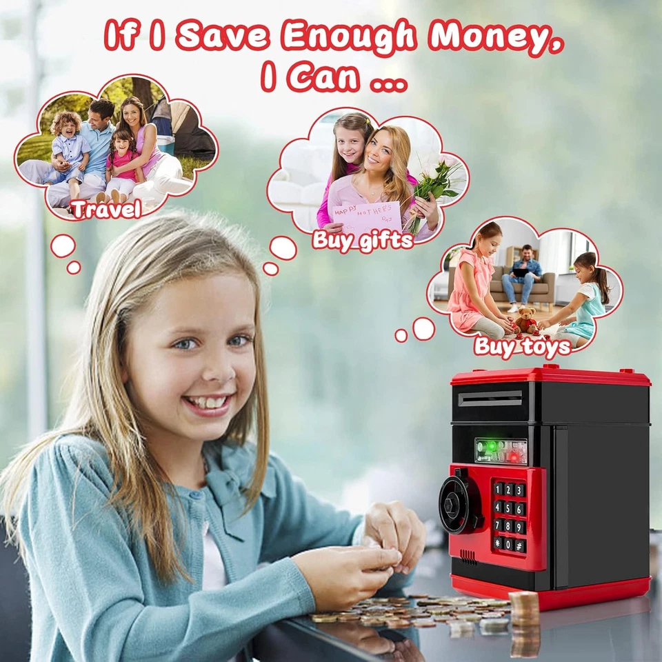 Elektronische Spardose Safe Geldbank Sparschwein ATM Tresor Digital Geldautomat - Bild 3 von 4
