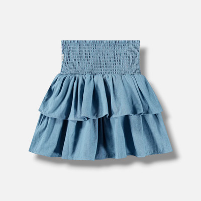 Molo Kids Girl's Blue Bonita Shirred Midi A-Line Skirt Size 15-16/170-176
