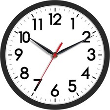 8 Inch Wall Clock, Battery Operated Analog Cl...