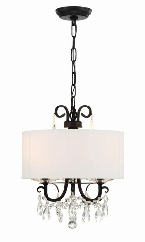 Crystorama Lighting Group 6623-CL-MWP Othello 3 Light 15"W - Black - Picture 4 of 12