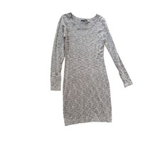TART Womens Small Gray Space Dye Bodycon Dress Long Sleeve Stretch Knit Sheath