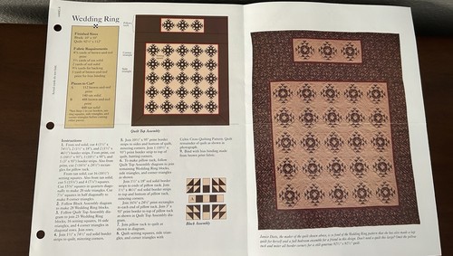 Lot Of 2 Quilt Pattern Sample Cards Wedding Ring And Grandmother’s Flower Garden - Picture 3 of 9