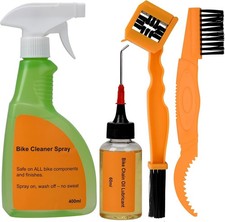 HTU Bike Cleaning Kit 6 Functions - Including 360° Bike Chain Cleaner Brushes