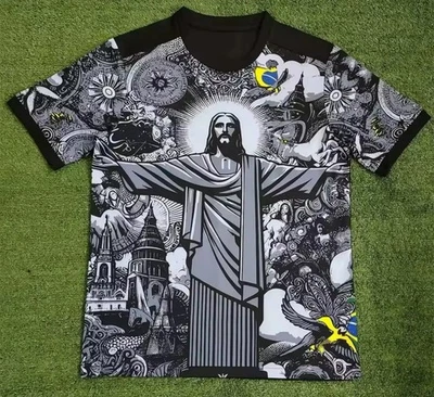KIDZTRENDZ Sommer Kinder Erwachsene Brasilien Jesus Christus Erlöser Fans 3D-Druck T-Shirt Tops