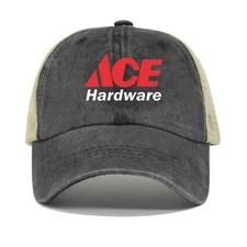 Ace Hardware Logo Printed Black Hat Trucker Cap Adjustable