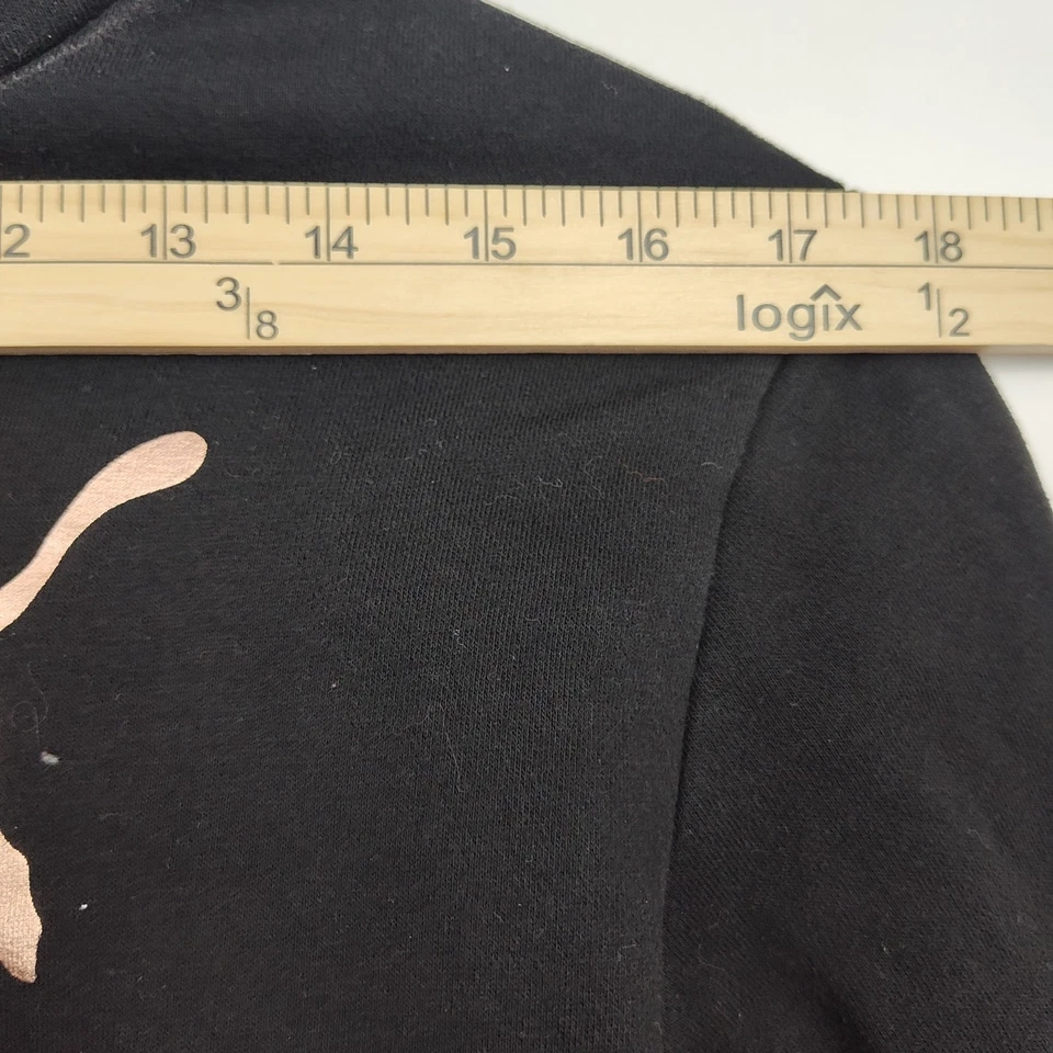 Puma Jersey Sudadera con Capucha, Niñas L (12-14), Negro, Rosa Brillante Logo Foto 3 de 4