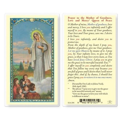 Prayer to Our Lady of Medjugorje Laminated Holy Card E24-296